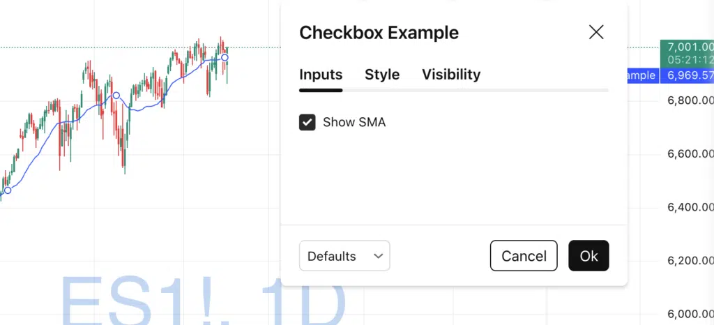 Using Checkboxs in Pine Script Inputs to Show/Hide Chart Elements
